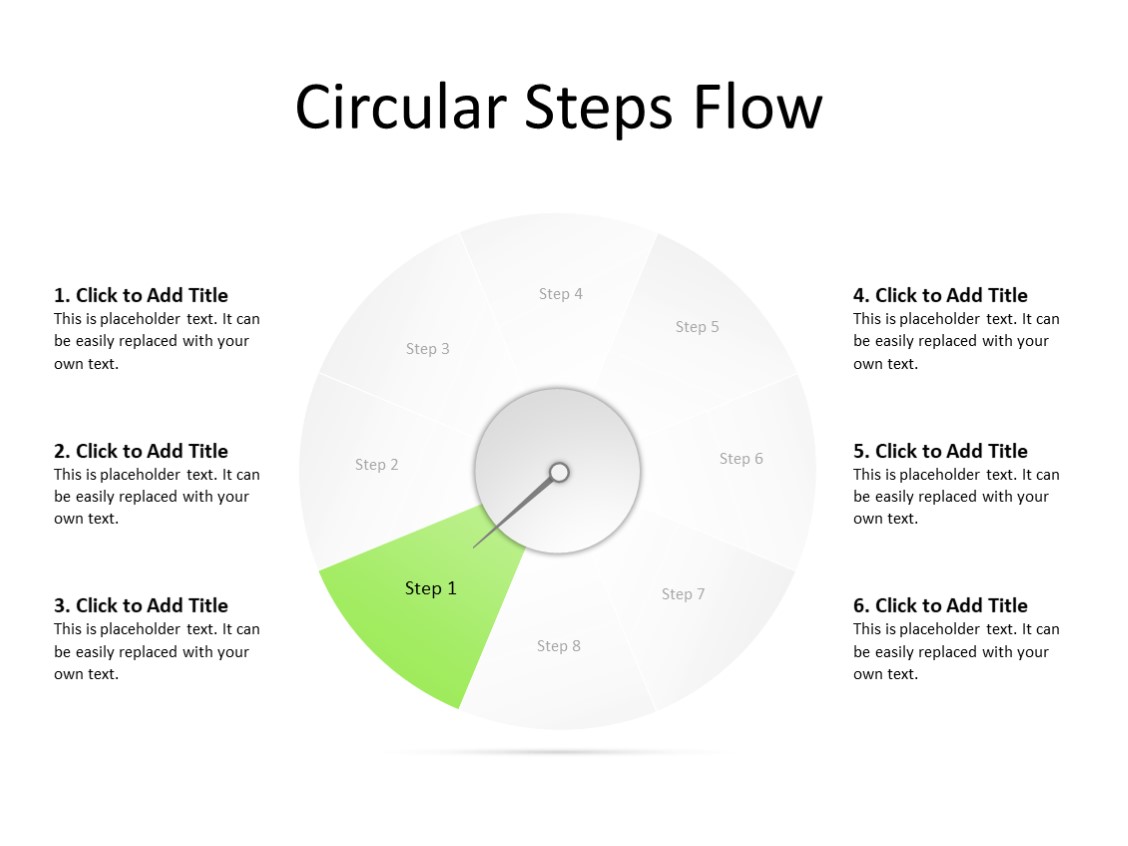 PowerPoint Slide - Sector Diagram - 8 sectors - Multicolor