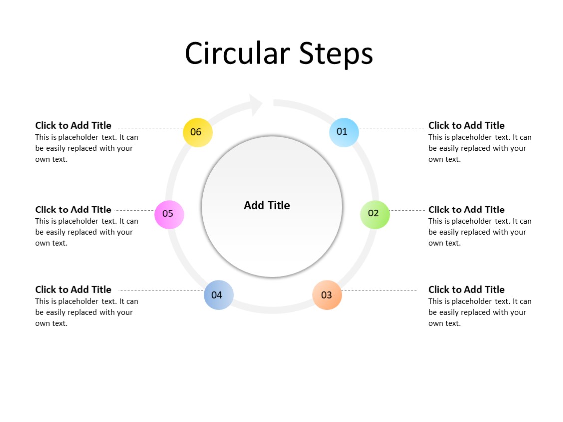 PowerPoint Slide - Steps Diagram - 6 steps - Multicolor