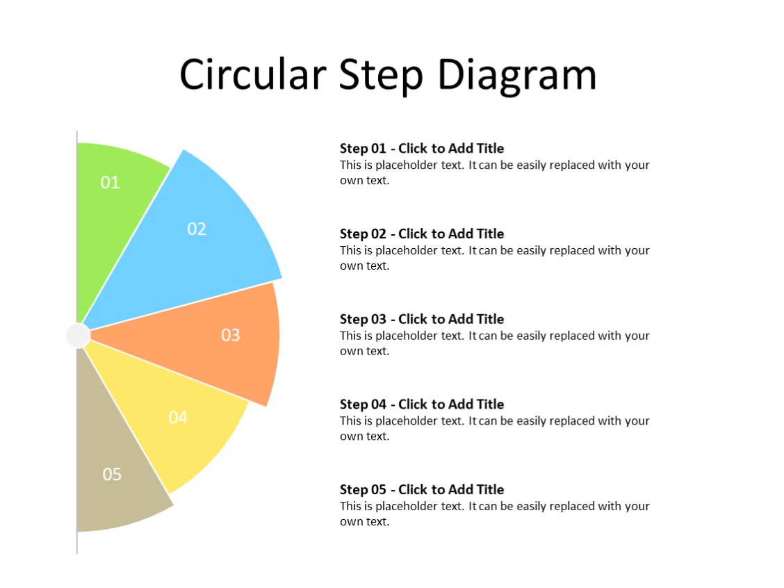 PowerPoint Slide - Steps Diagram - 5 steps - Multicolor