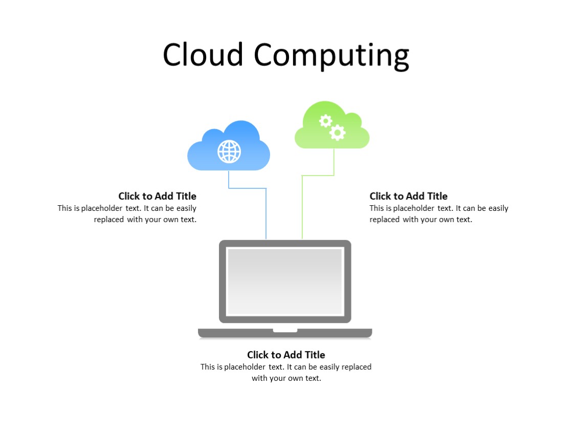 PowerPoint Slide - Cloud Computing - 2 clouds - Multicolor
