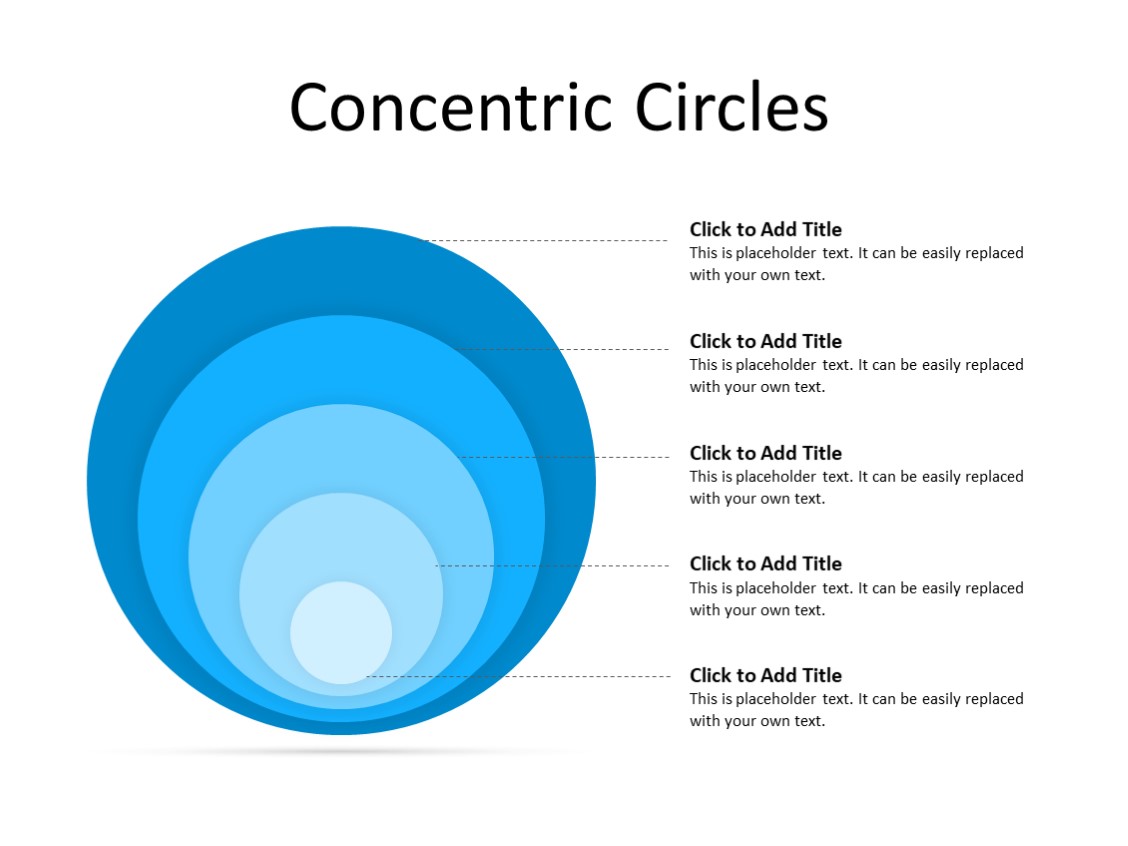 PowerPoint Slide - Circle Diagram - 5 Circles - Multicolor