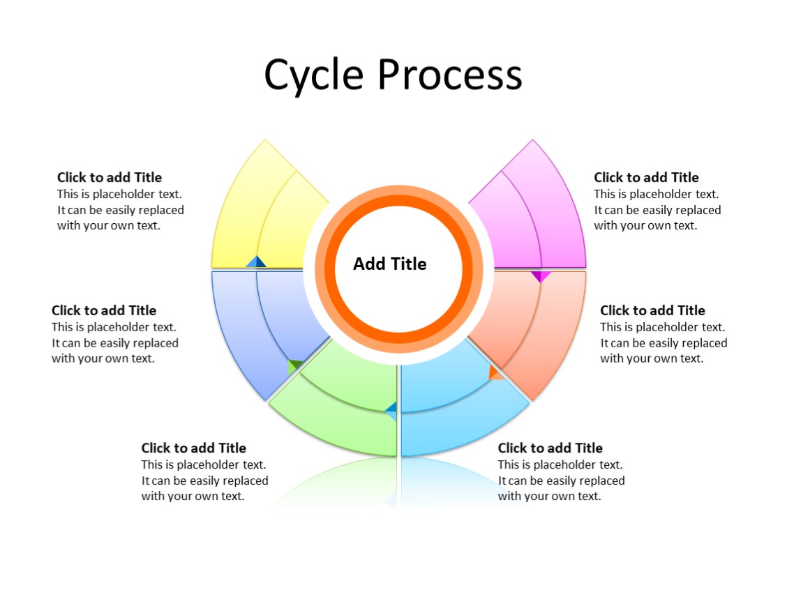 PowerPoint Slide - Process diagram - 6 sectors - Multicolor