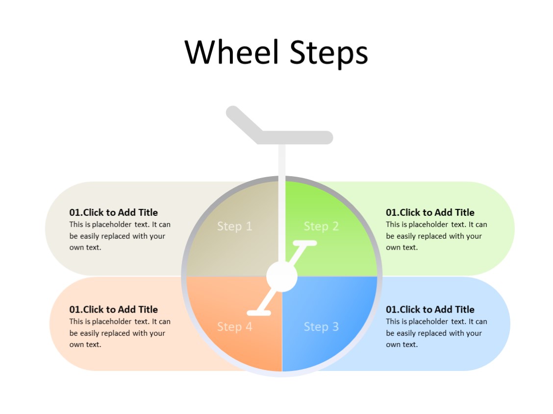 PowerPoint Slide - Cycle Process - 4 steps - Multicolor