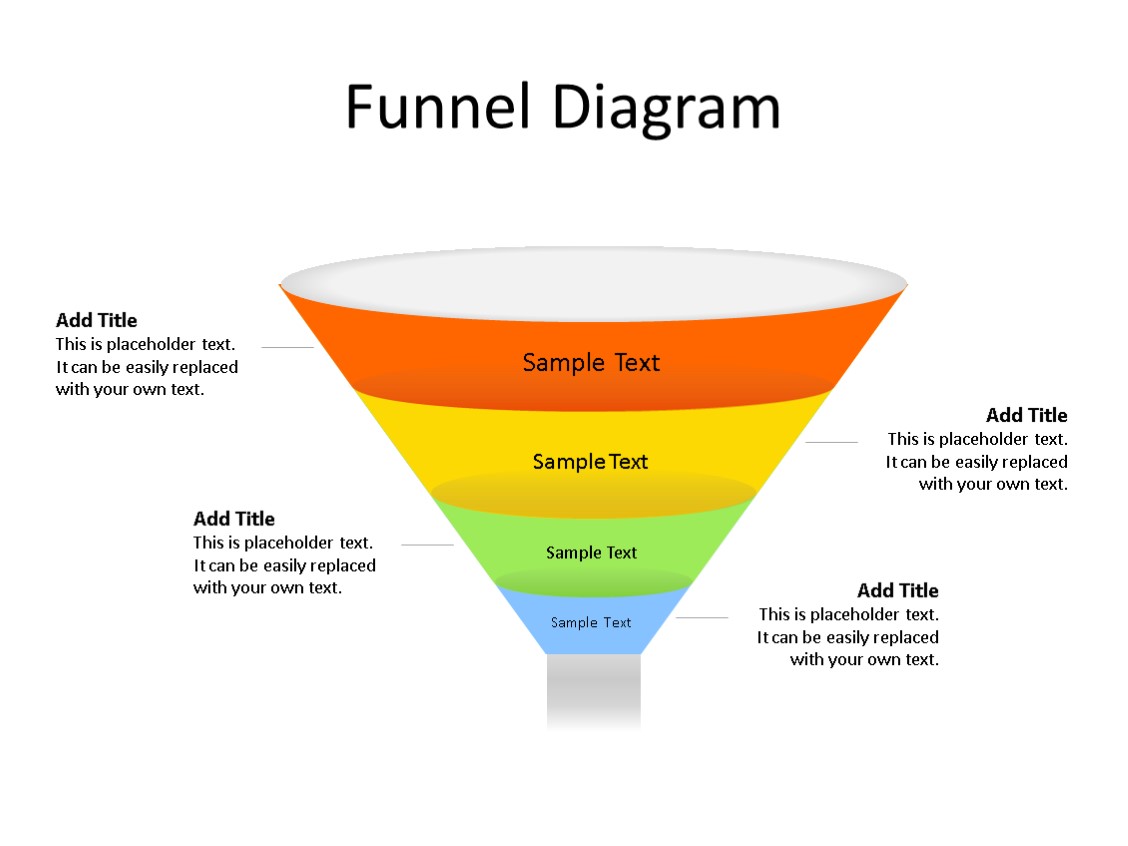 PowerPoint Slide - Funnel Diagram - 4 Stages - Multicolor