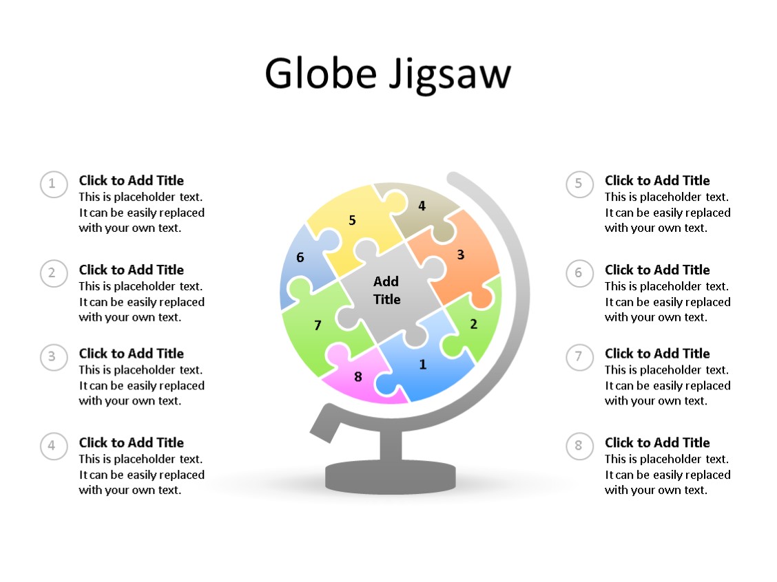PowerPoint Slide - Puzzle Diagram - 8 Pieces - Multicolor