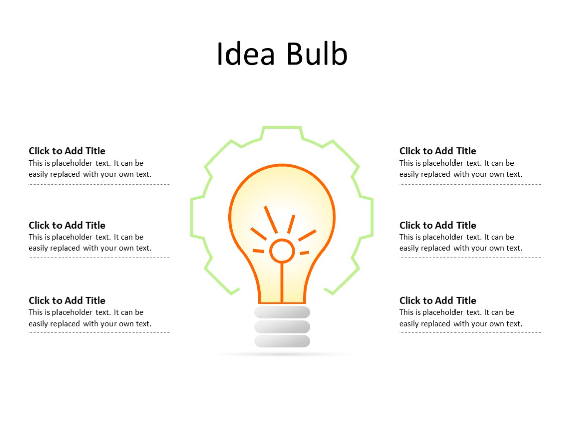 PowerPoint Slide - Idea concept - 1 bulb - Multicolor