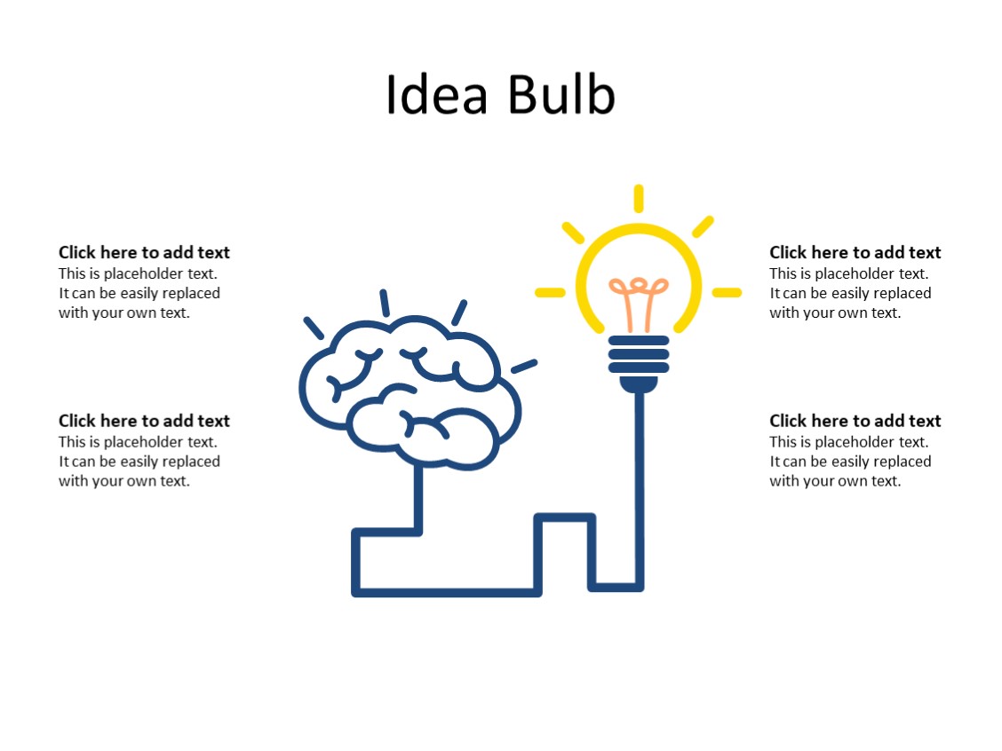 PowerPoint Slide - Idea concept - 1 bulb - Multicolor