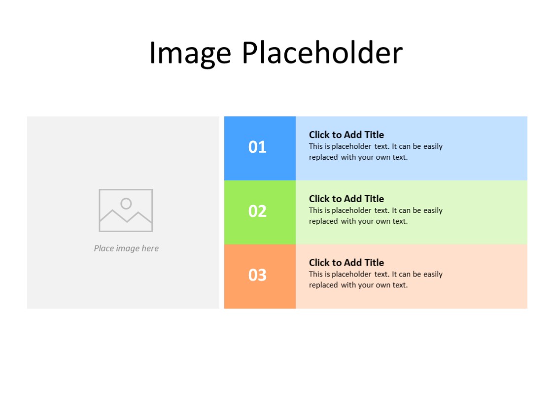 PowerPoint Slide - bullet list - 3 bullets - Multicolor
