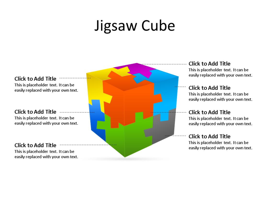 PowerPoint Slide - Puzzle Diagram - 7 Pieces - Multicolor