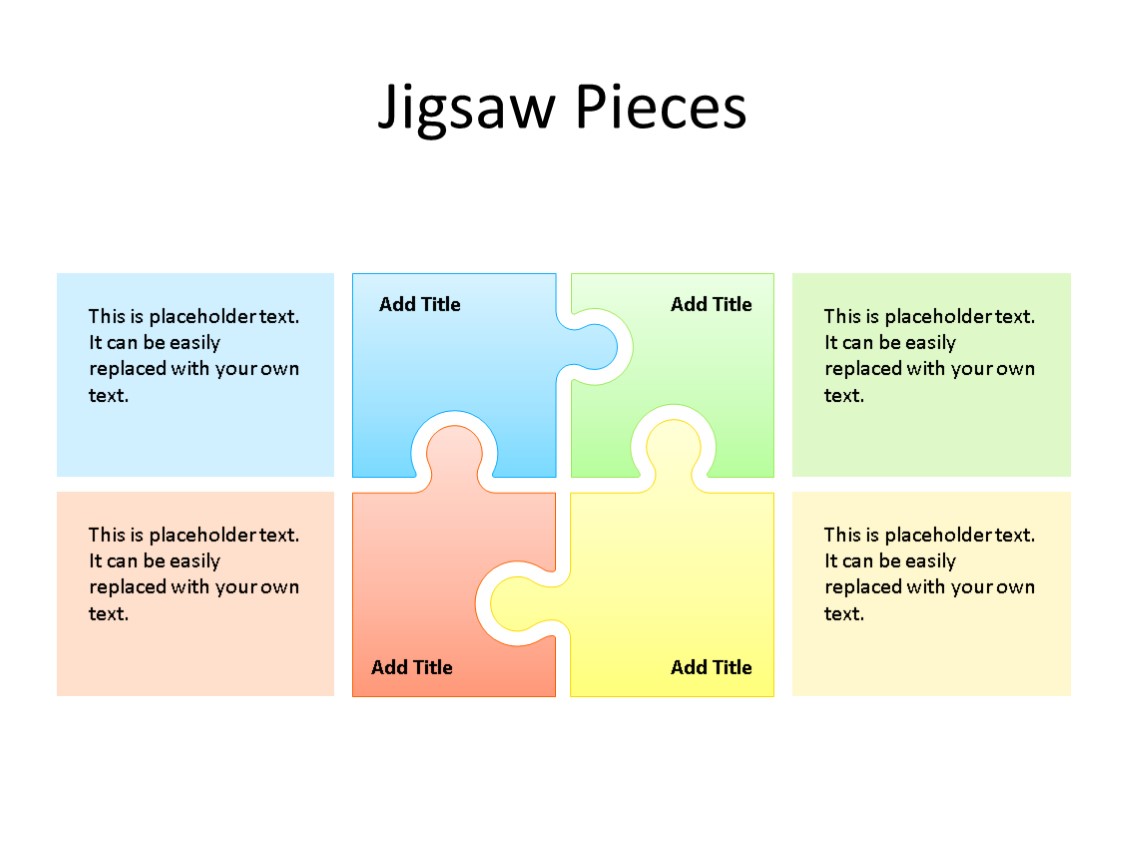 PowerPoint Slide - Puzzle Diagram - 4 Pieces - Multicolor