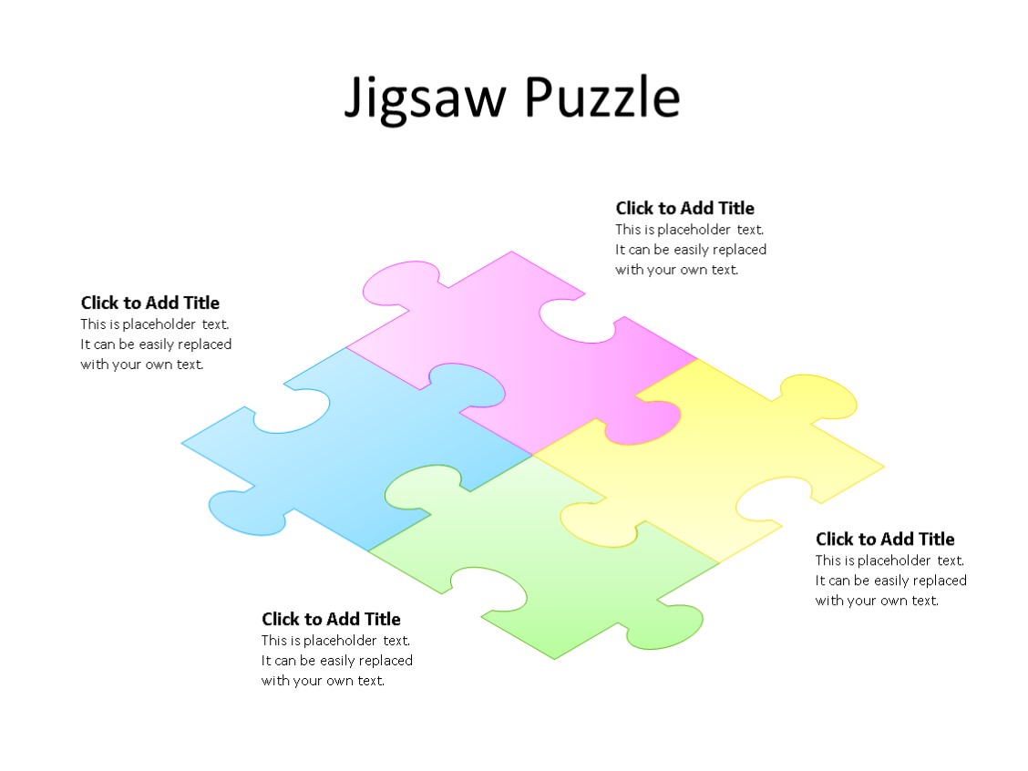 PowerPoint Slide - Puzzle Diagram - 4 Pieces - Multicolor