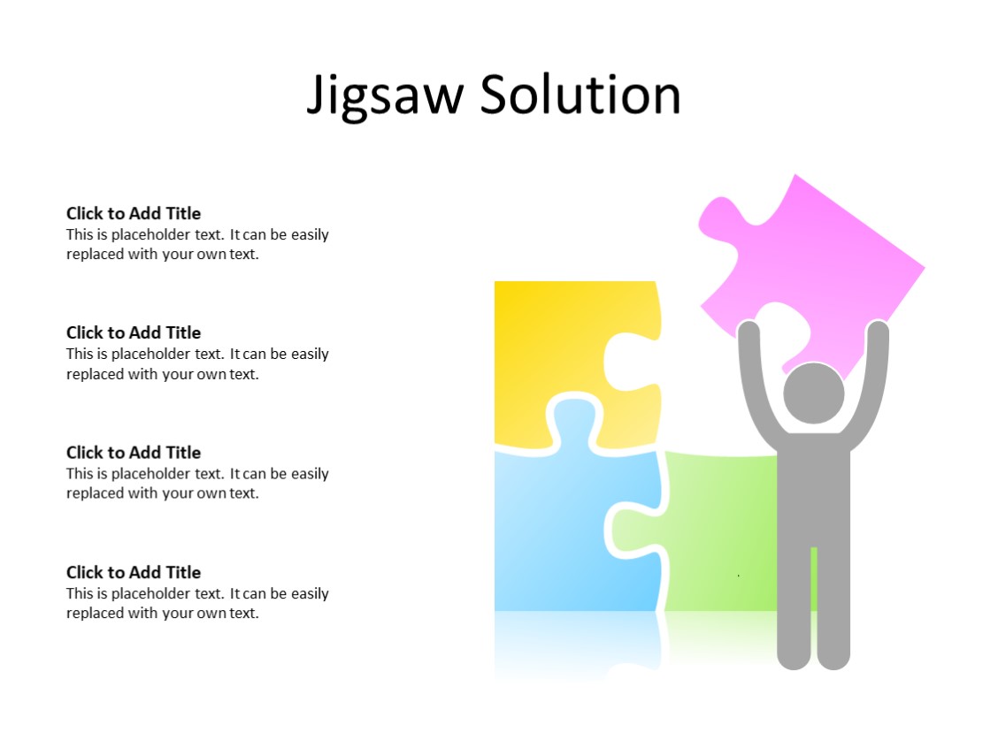 PowerPoint Slide - Jigsaw Diagram - 4 Pieces - Multicolor