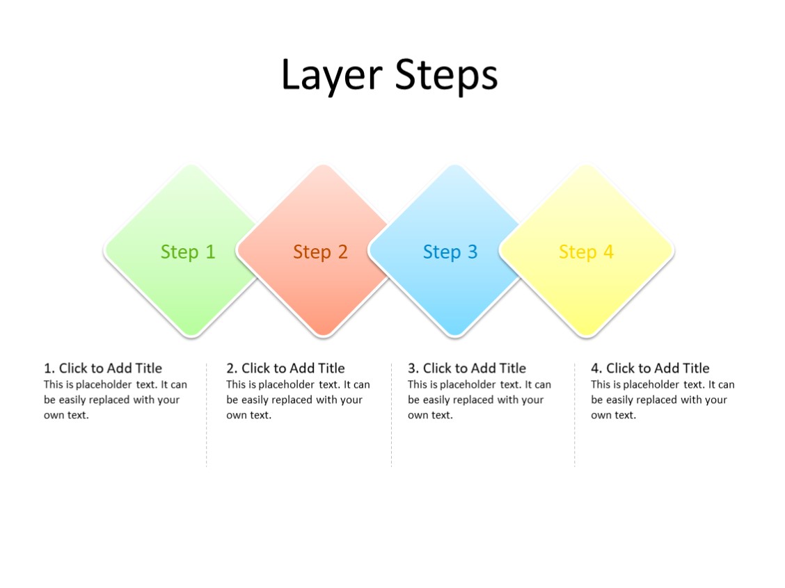 PowerPoint Slide - Layer diagram - 4 layers - Multicolor