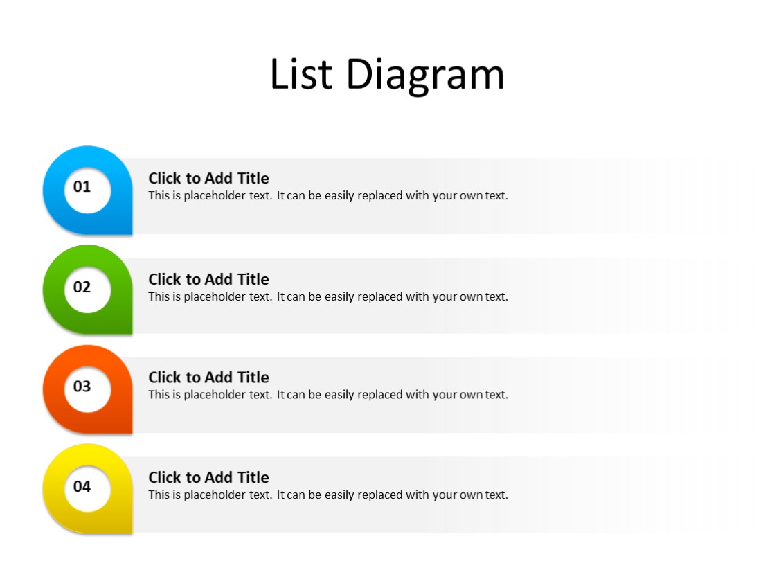 PowerPoint Slide - List Diagram - 4 points - Multicolor