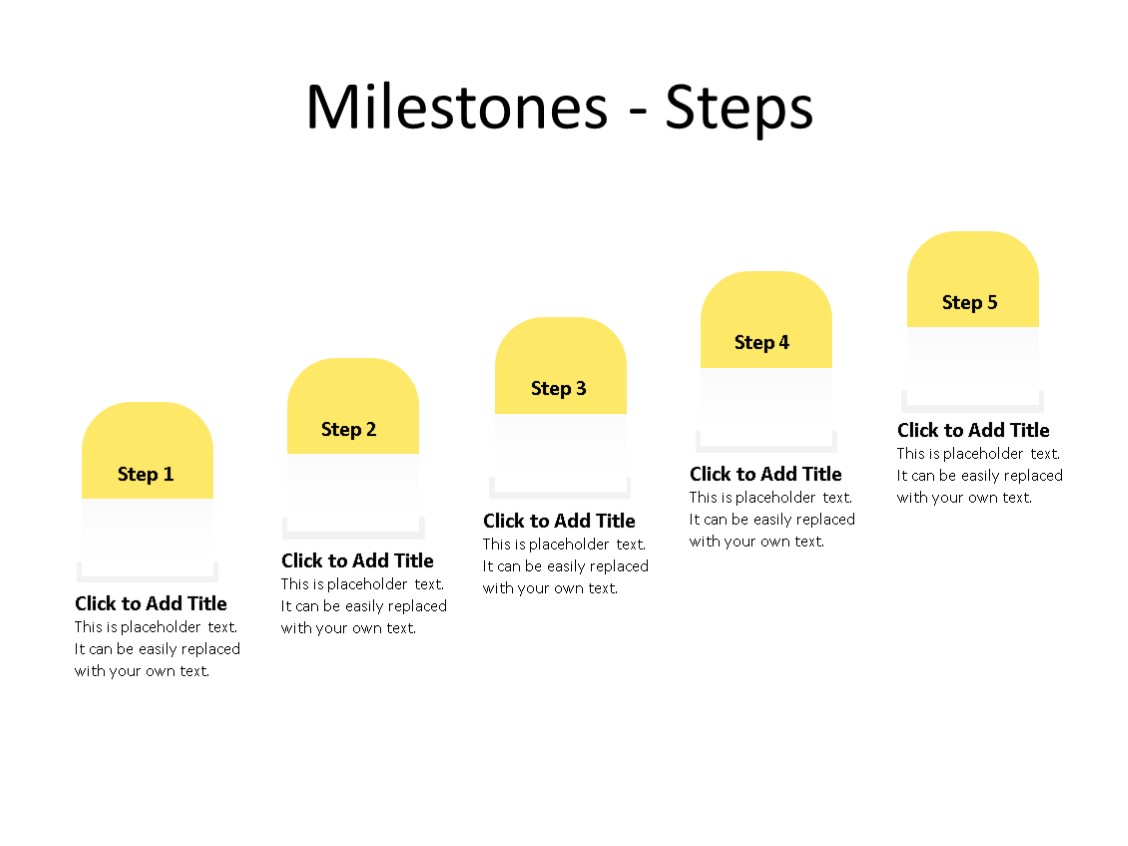 PowerPoint Slide - Timeline Diagram - 5 Steps - Multicolor