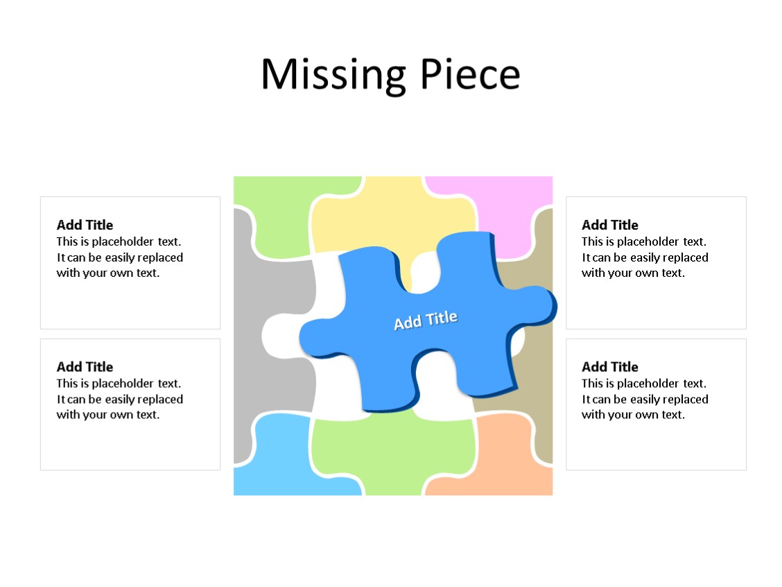 PowerPoint Slide - Puzzle Diagram - 1 Piece - Multicolor