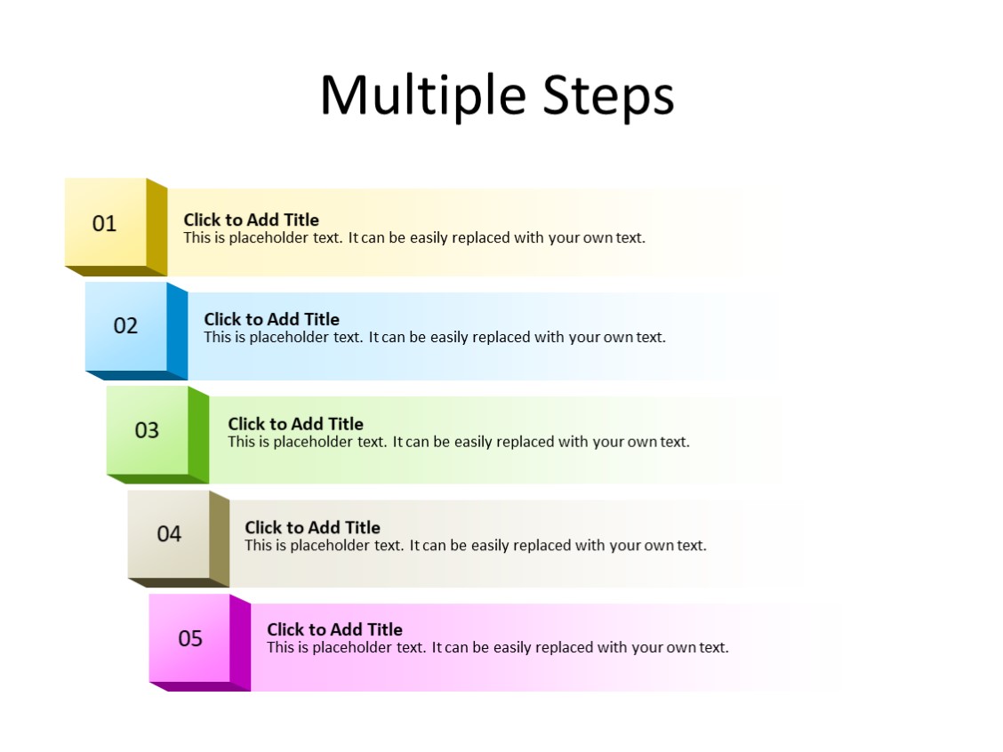 PowerPoint Slide - Steps Diagram - 5 steps - Multicolor