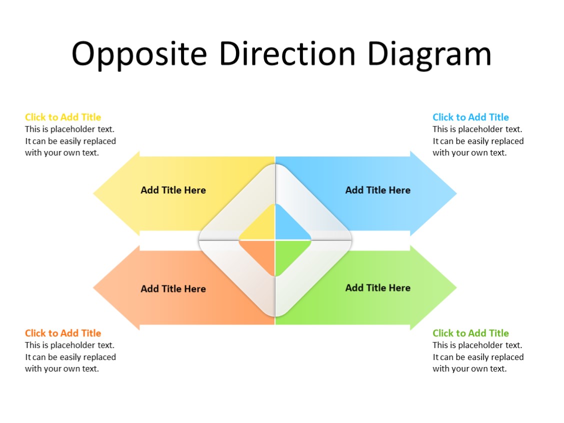 PowerPoint Slide - Arrow Diagram - 4 arrows - Multicolor