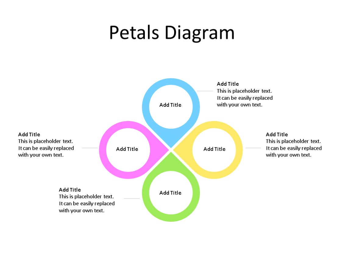 PowerPoint Slide - Petals Diagram - 4 Petals - Multicolor