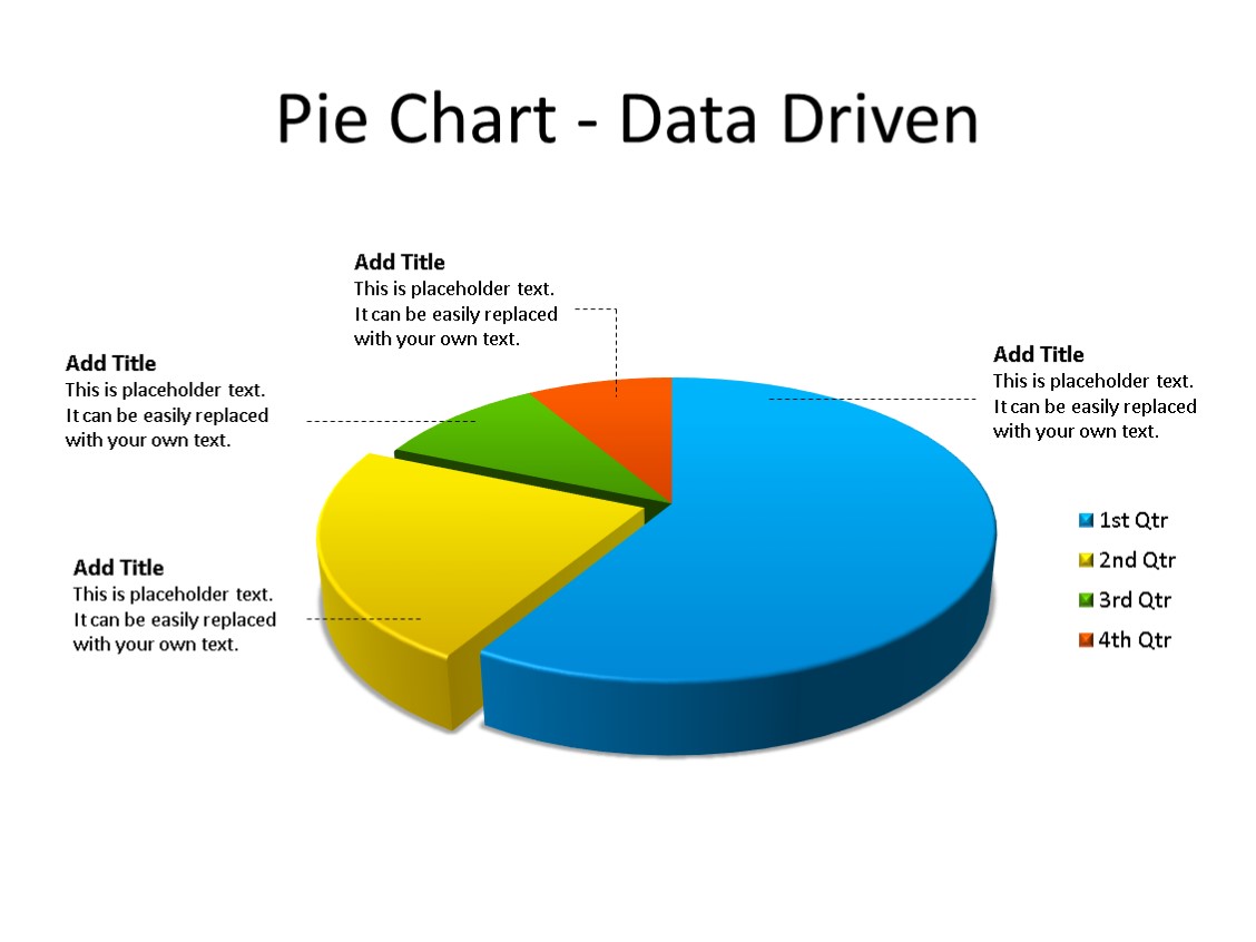 PowerPoint Slide - Pie Chart - 4 Pieces - Multicolor