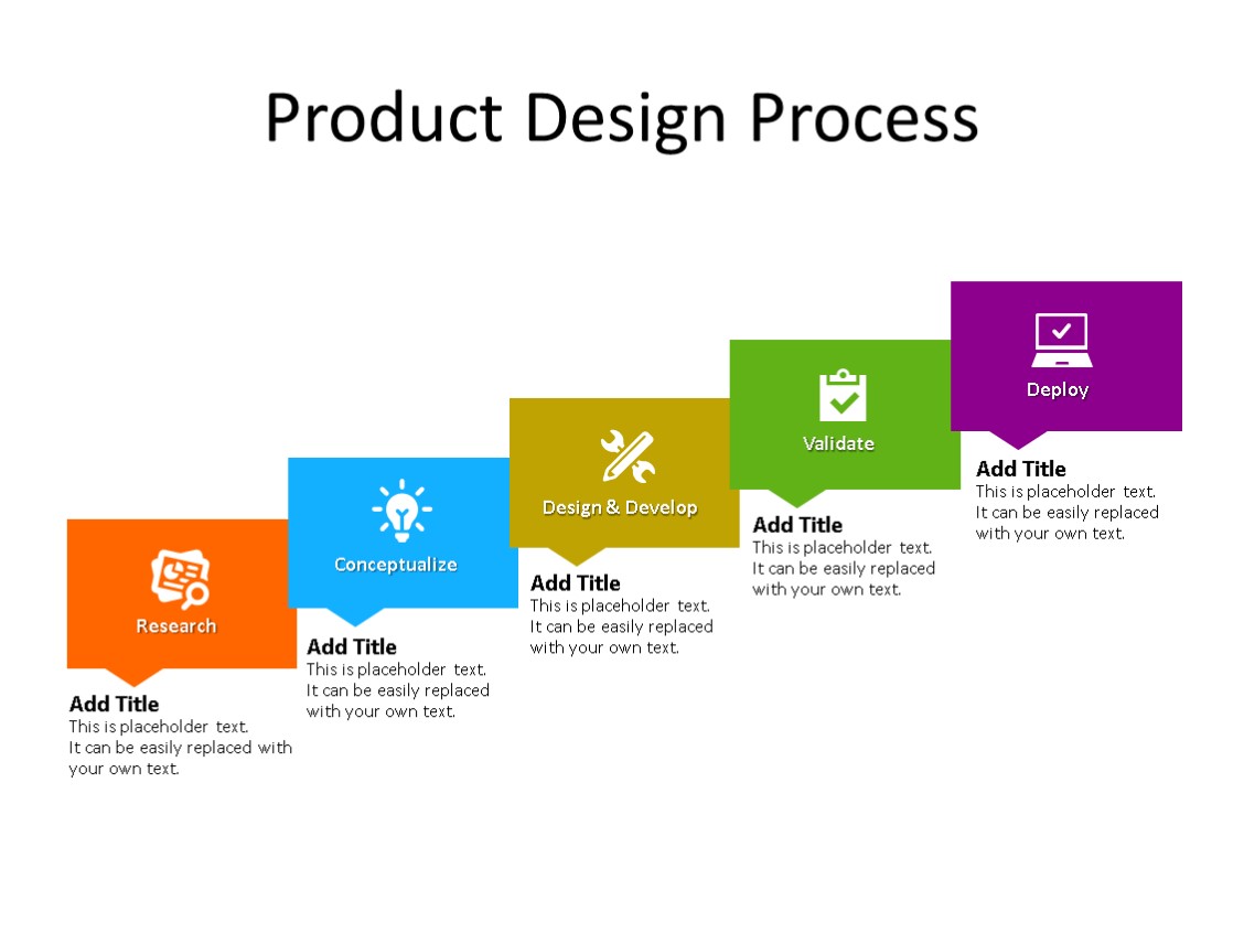 PowerPoint Slide - Business Process Diagram - 5 Steps - Multicolor