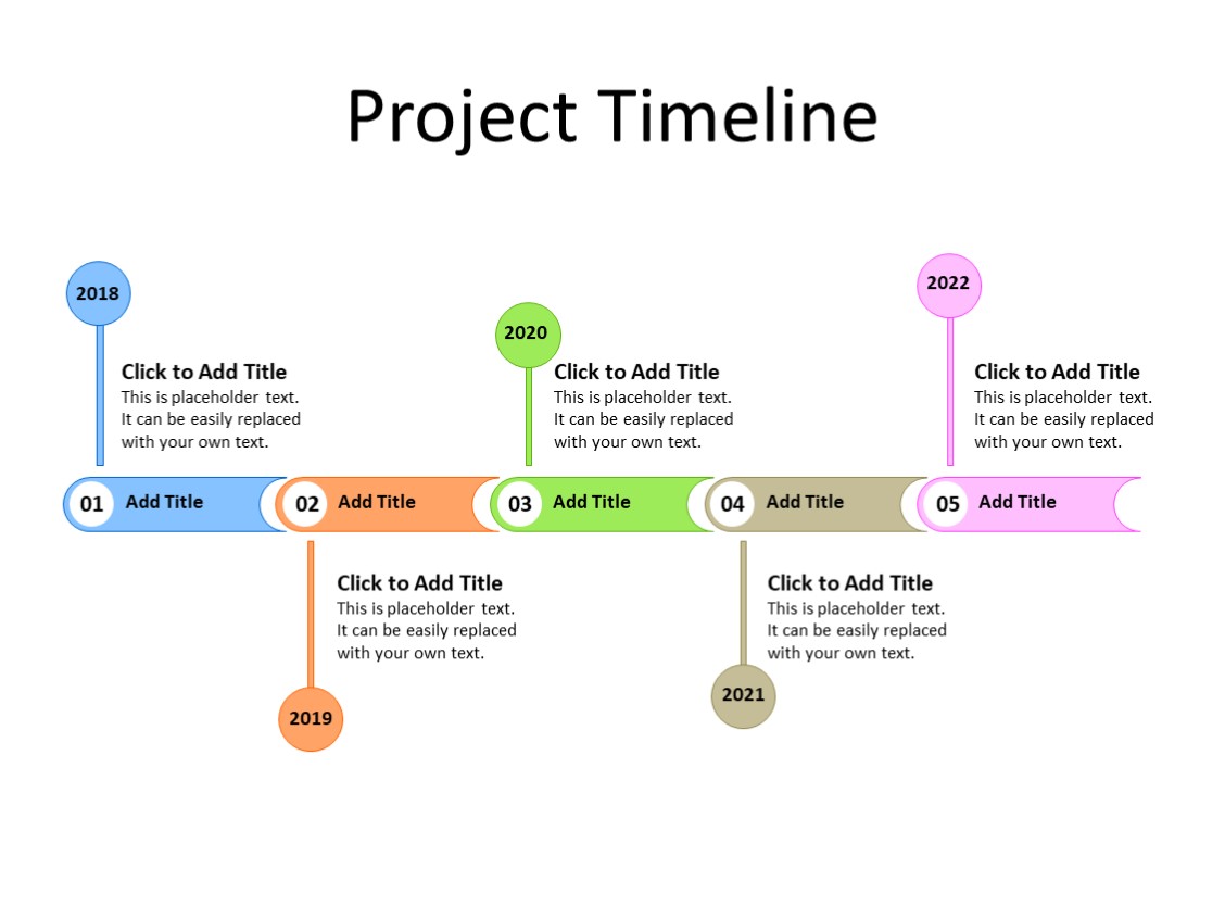 PowerPoint Slide - Timeline Diagram - 5 year - Multicolor