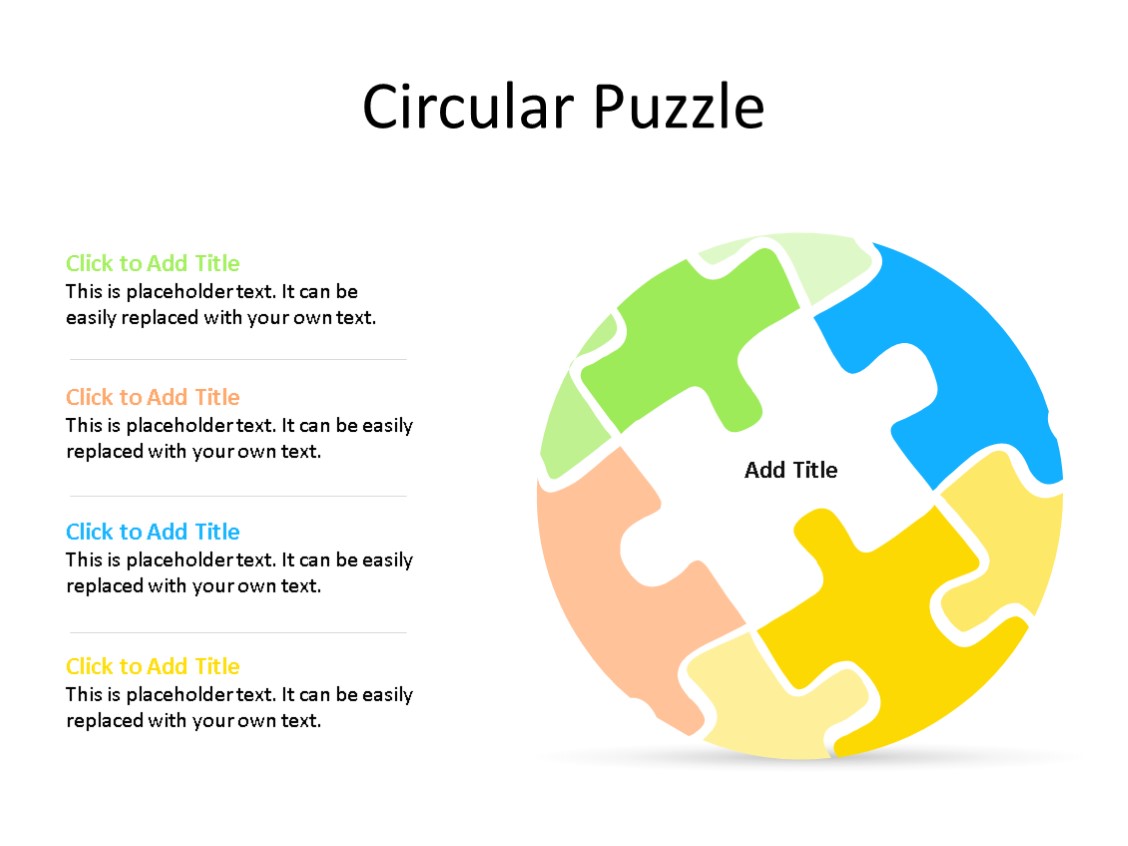 PowerPoint Slide - Puzzle Diagram - 4 Pieces - Multicolor