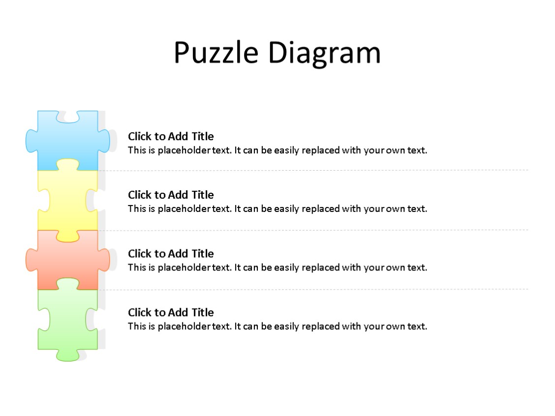 PowerPoint Slide - Puzzle Diagram - 4 Stages - Multicolor