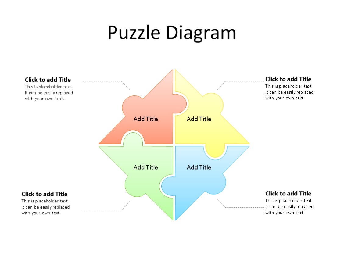 PowerPoint Slide - Puzzle Diagram - 4 Pieces - Multicolor