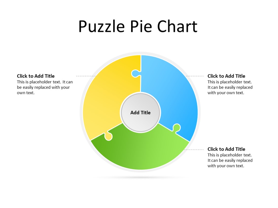 PowerPoint Slide - Puzzle Diagram - 3 pieces - Multicolor