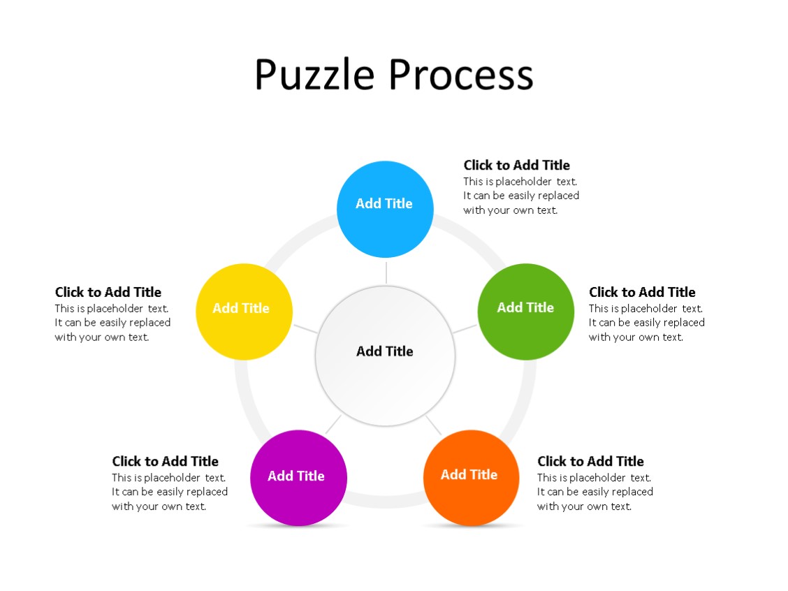 PowerPoint Slide - Radial Diagram - 5 Items - Multicolor