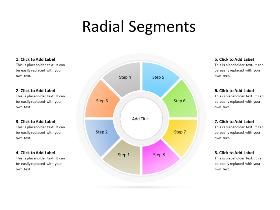 PowerPoint Slide - Cycle process - 8 sectors - Multicolor
