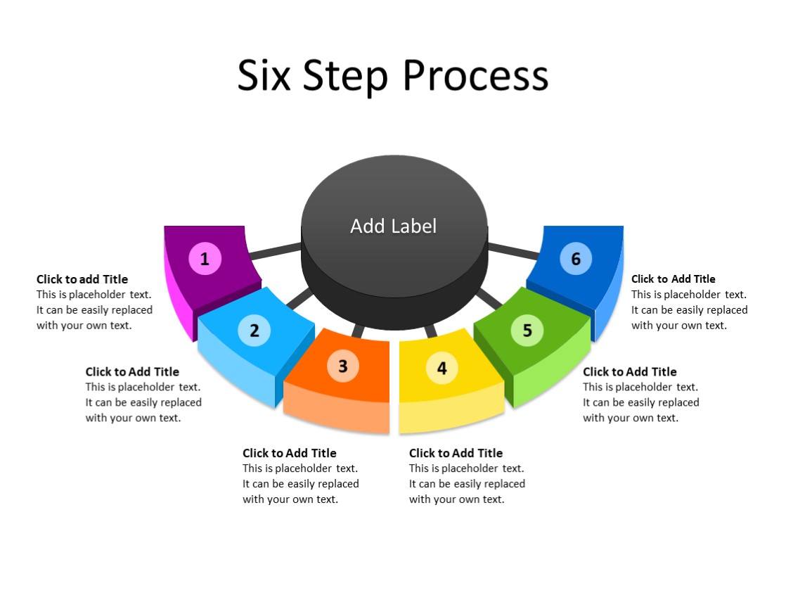 PowerPoint Slide - Steps Diagram - 6 steps - Multicolor