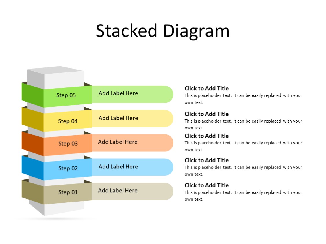 PowerPoint Slide - Steps Diagram - 5 steps - Multicolor