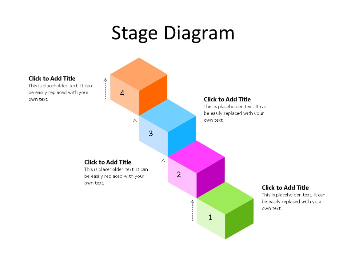 PowerPoint Slide - Stairs Diagram - 4 Stages - Multicolor