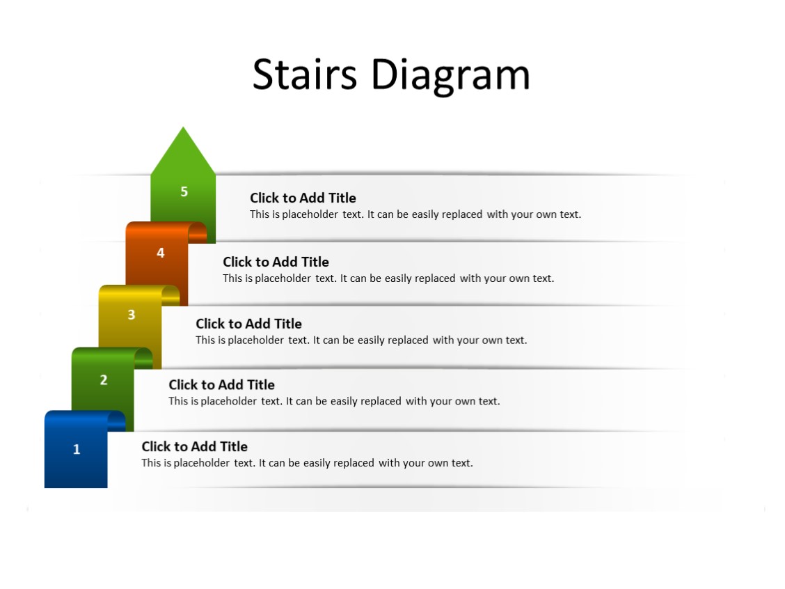 PowerPoint Slide - Steps Diagram - 5 Steps - Multicolor