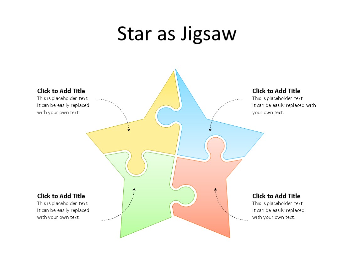 PowerPoint Slide - Puzzle Diagram - 4 Pieces - Multicolor