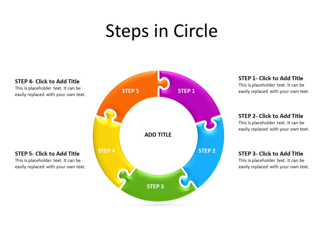 PowerPoint Slide - Steps Diagram - 5 steps - Multicolor