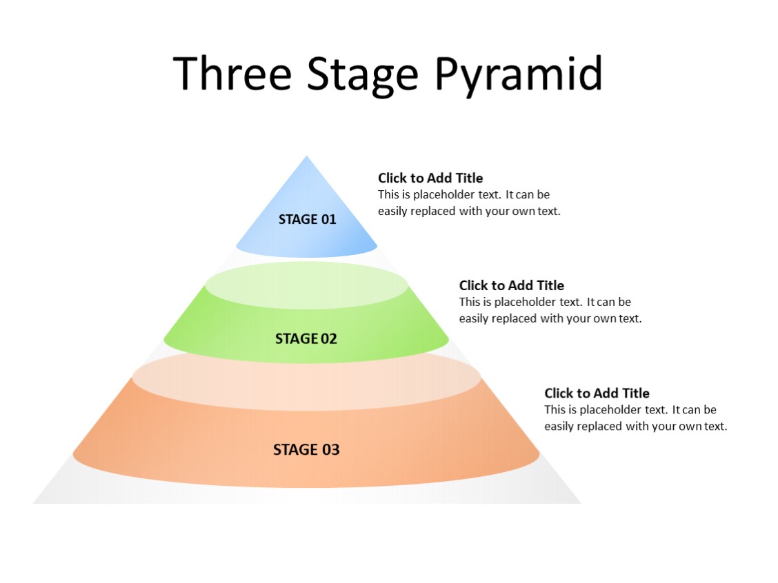 PowerPoint Slide - Stage Diagram - 3 stages - Multicolor