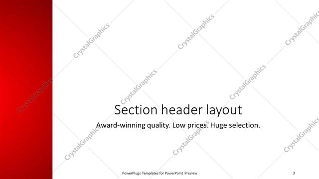 Section Header presentation slide layout