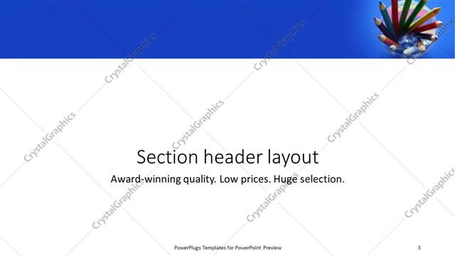 Section Header presentation slide layout