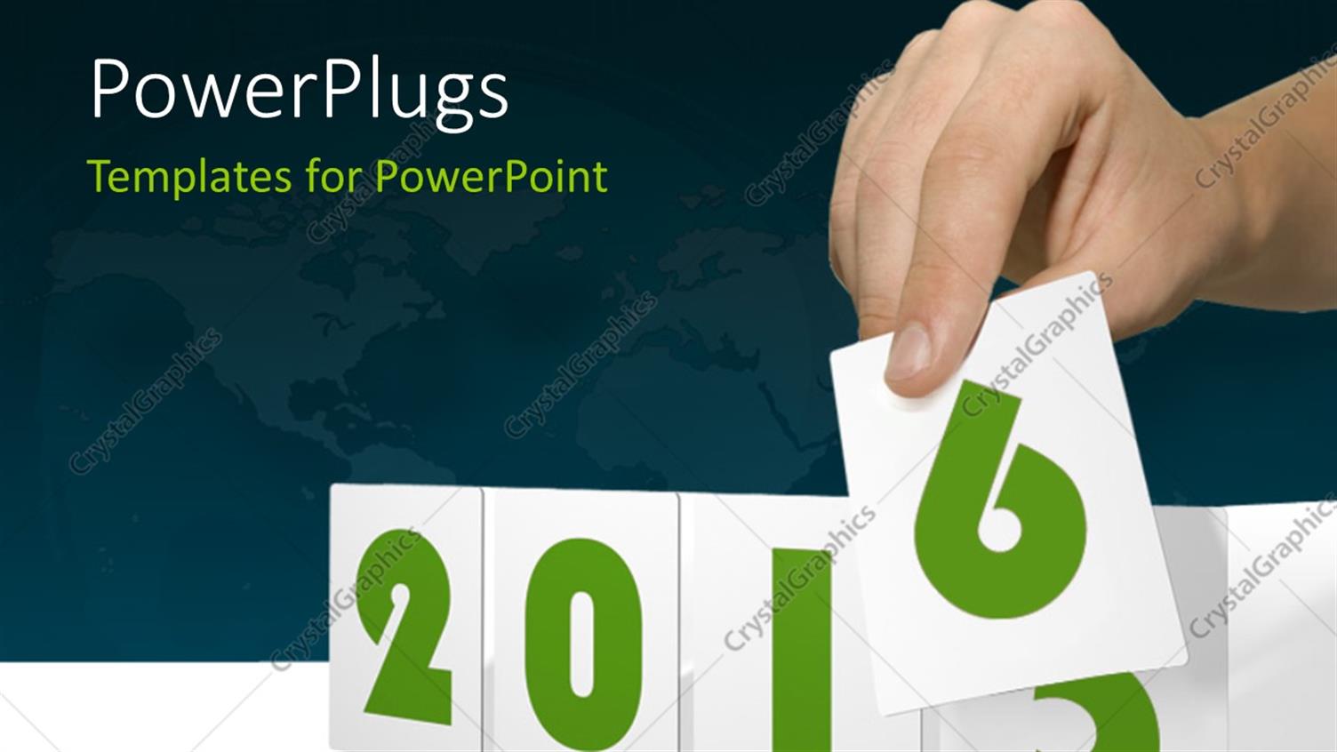 Featuring 2015-2016 Change Represents the New Year 2016 with World Map in the Background