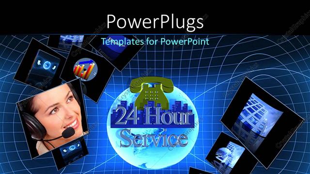  Presentation with tech support - 24 hour customer support concept, with tech depiction