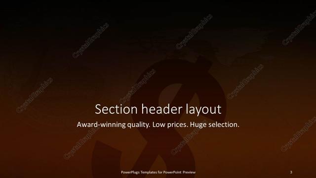 Section Header presentation slide layout