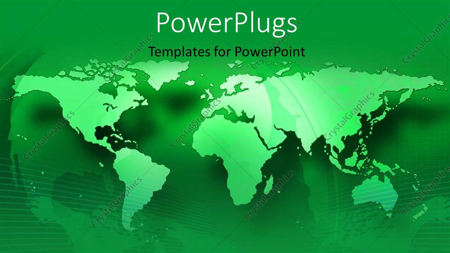 Featuring a 2D World Map on a Green Colored Background