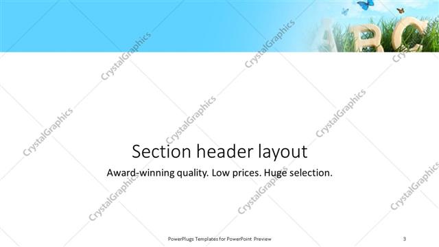 Section Header presentation slide layout
