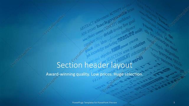Section Header presentation slide layout