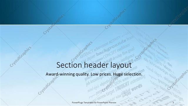 Section Header presentation slide layout