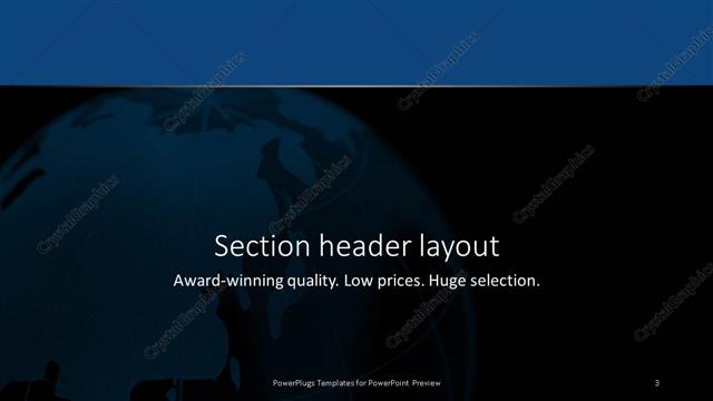 Section Header presentation slide layout