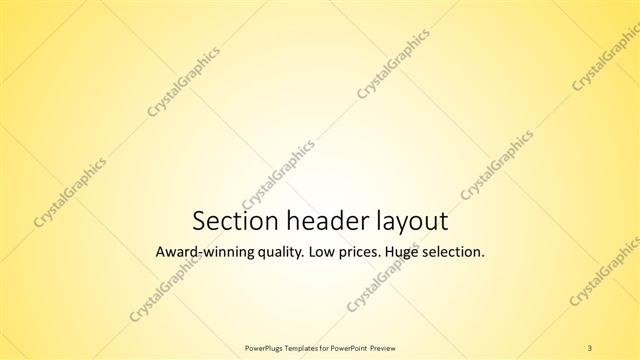 Section Header presentation slide layout